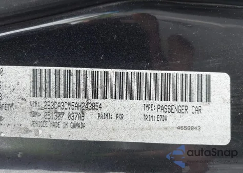 2010 Dodge Charger Sxt from USA, damaged, VIN 2B3CA3CV5AH243854
